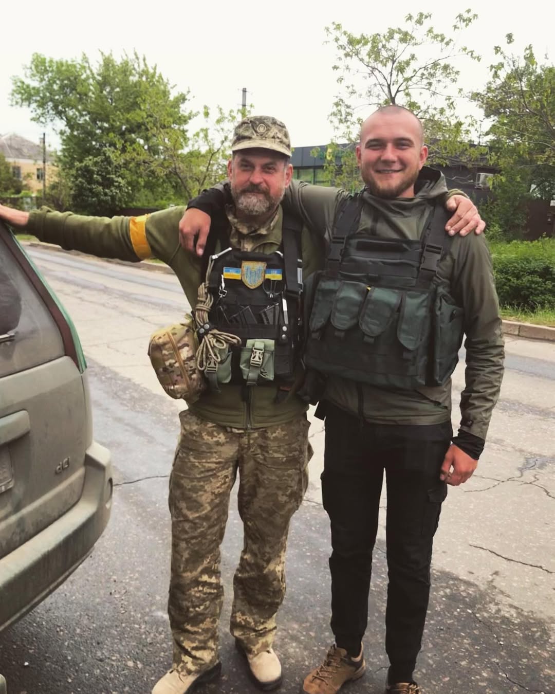 Владислав Сіховський разом із батьком Андрієм у Бахмуті, Україна, 2022 рік