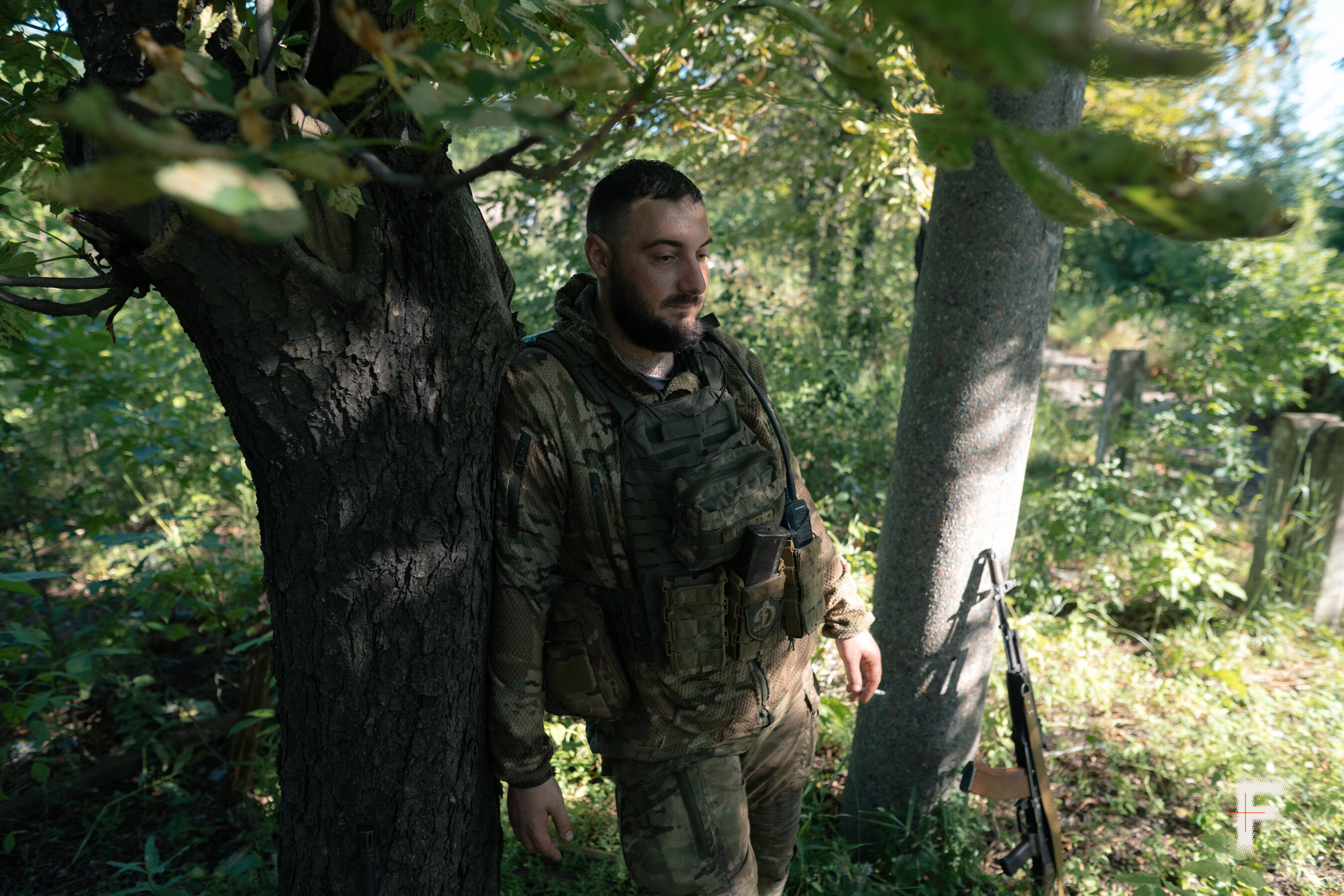 Військовий з позивним «Фартовий», оператор ПЗРК Javelin бригади «Кара-Даг», у Добропіллі.